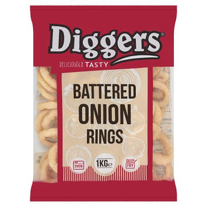 Diggers Battered Natural Onion Rings 1kg