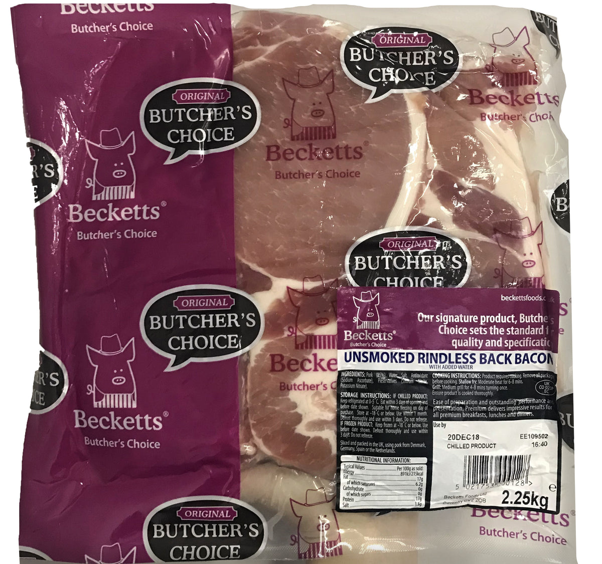 Becketts Back Rashers 2.25kg – Millbrook Foods Market